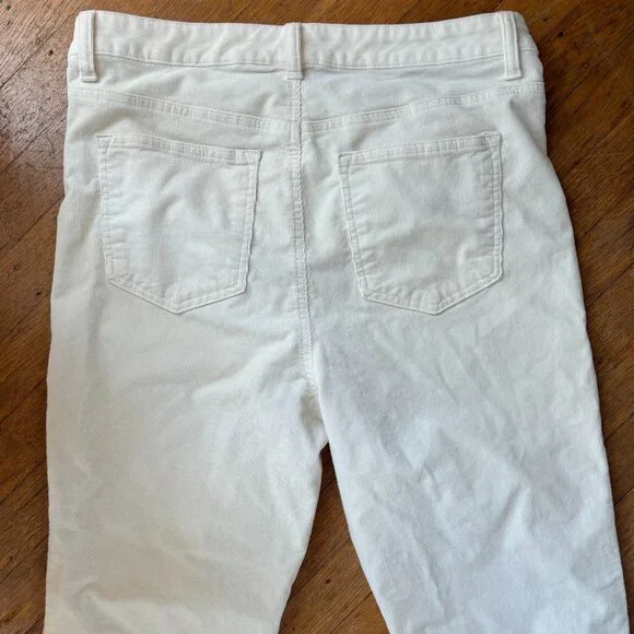 Talbots Corduroy Straight Leg Pants in Winter White Size 10 - Picture 2 of 4